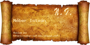 Néber István névjegykártya